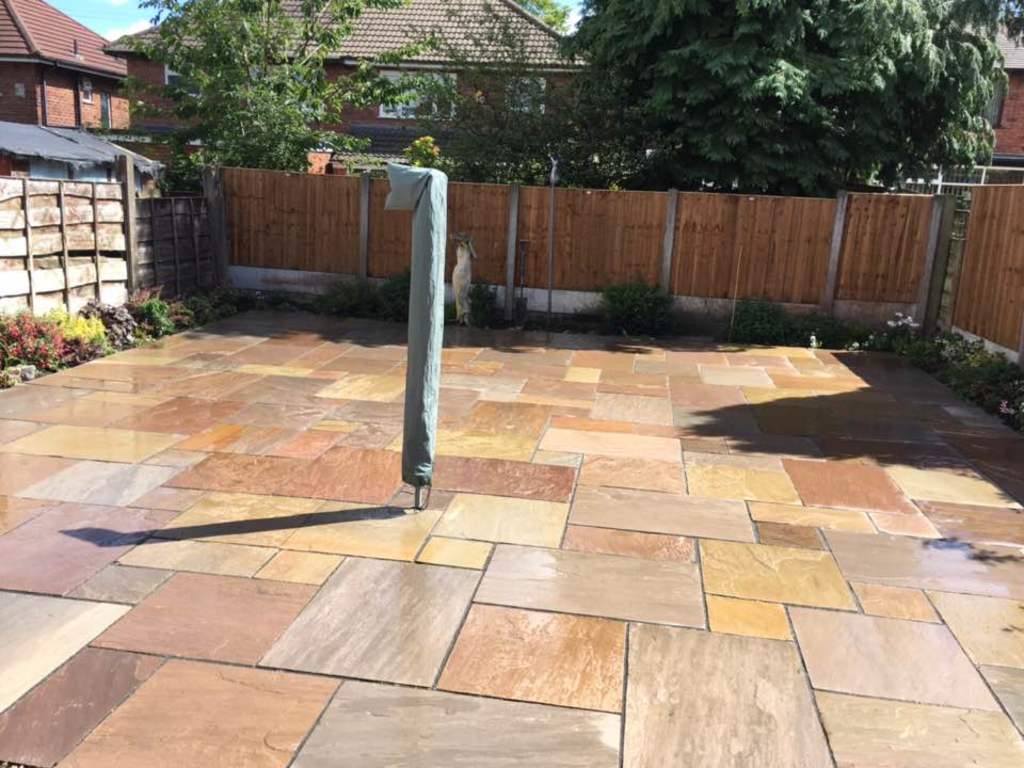 Oakmere Landscaping Install New Indian Raj Stone Patio